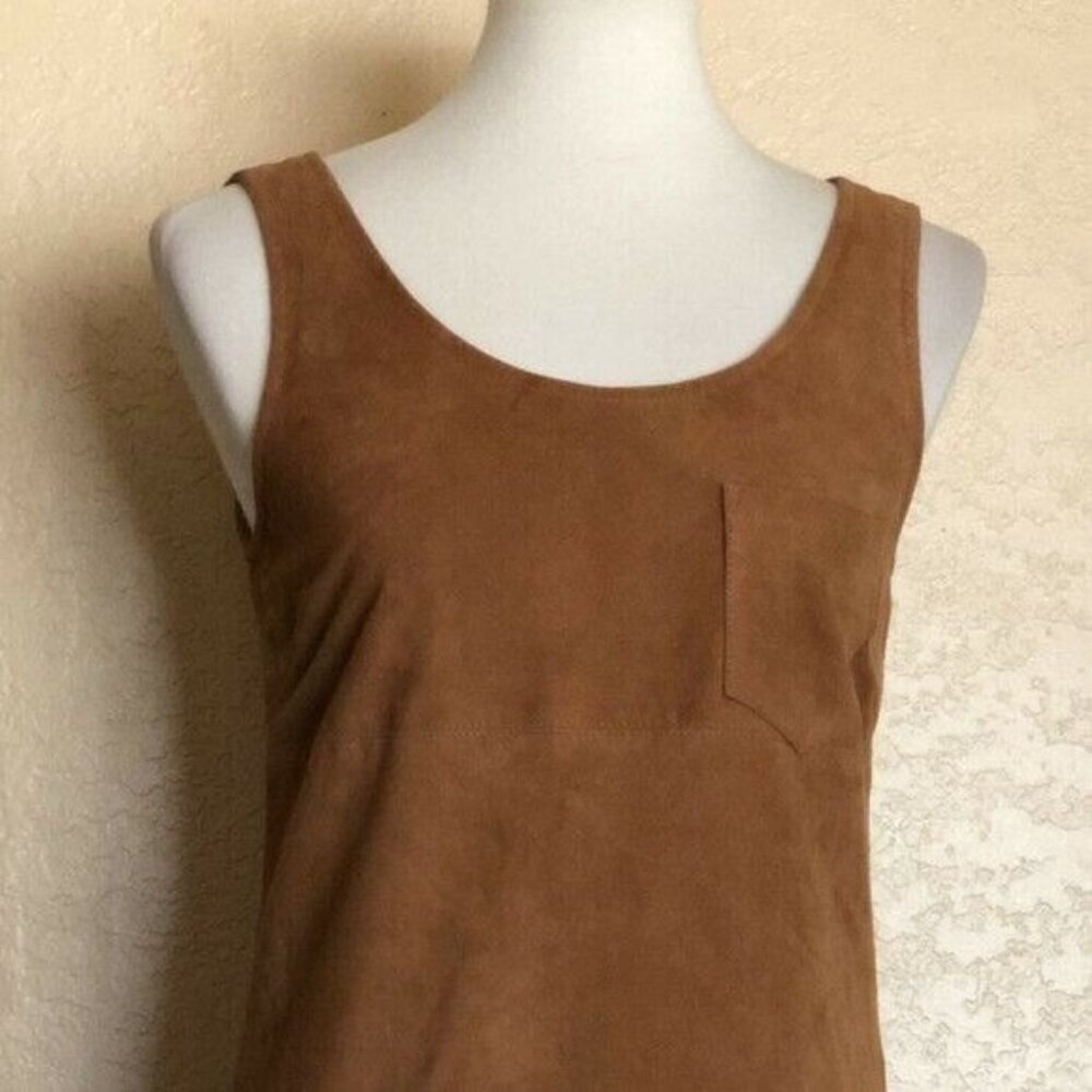 ATM Anthony Thomas Melillo Suede V-Neck Sleeveless Brown Mini Dress Size 2 - Picture 10 of 16